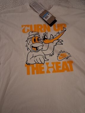 Nike White Tee with Bright Orange Graphic Sleeveless T-shirt